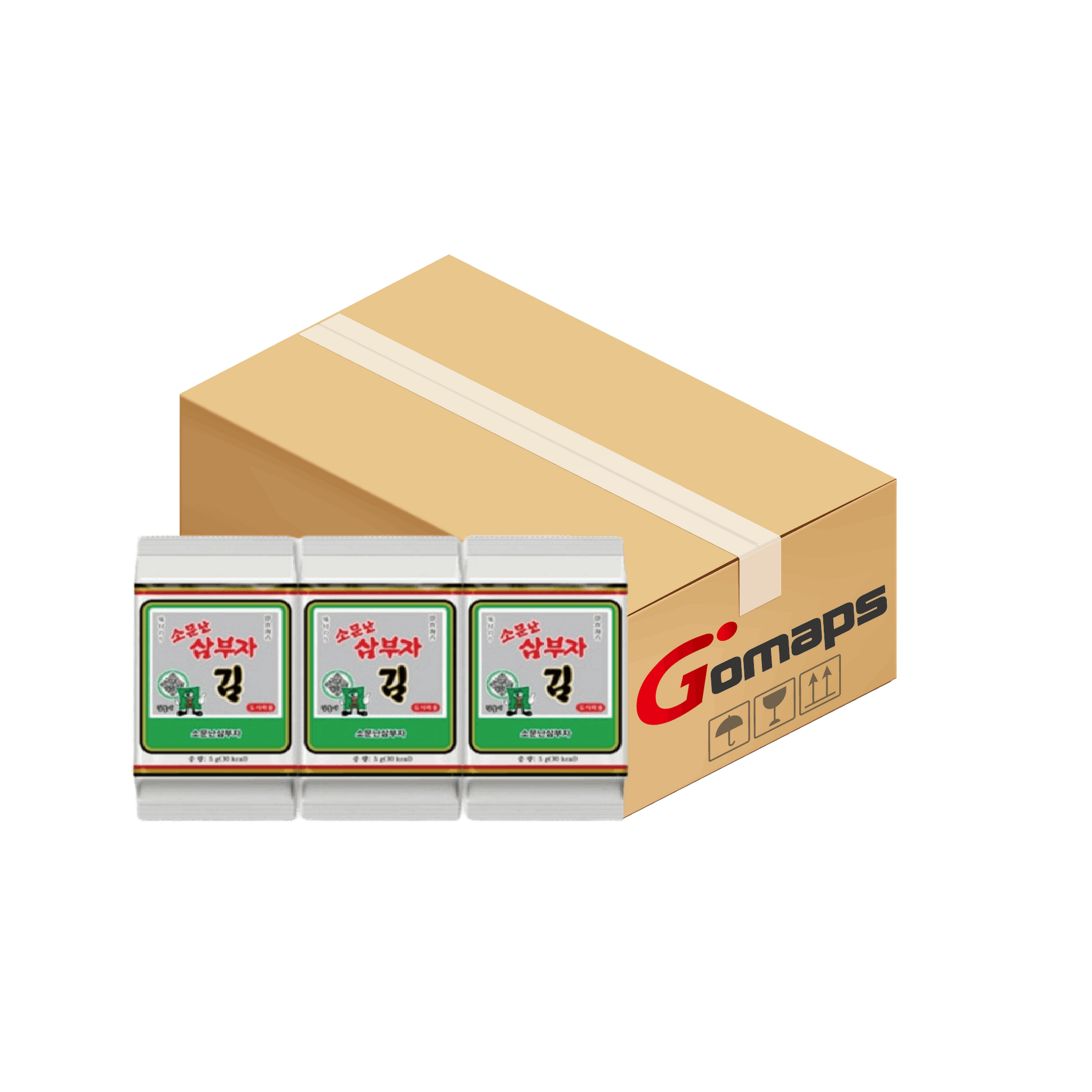 삼부자 도시락김 3팩 5G X 72P입