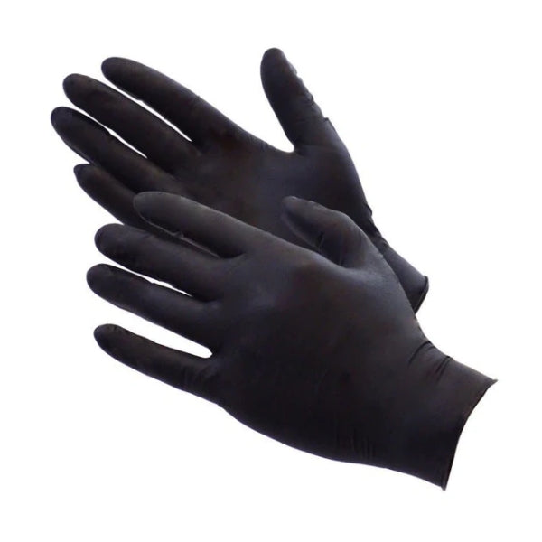 Black Nitrile Latex Gloves (M) 100P (GST excluded)