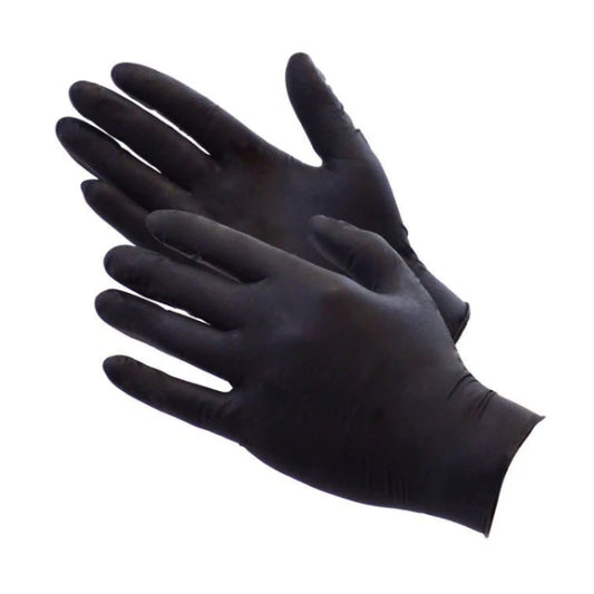 Black Nitrile Latex Gloves (M) 100P  (GST excluded)