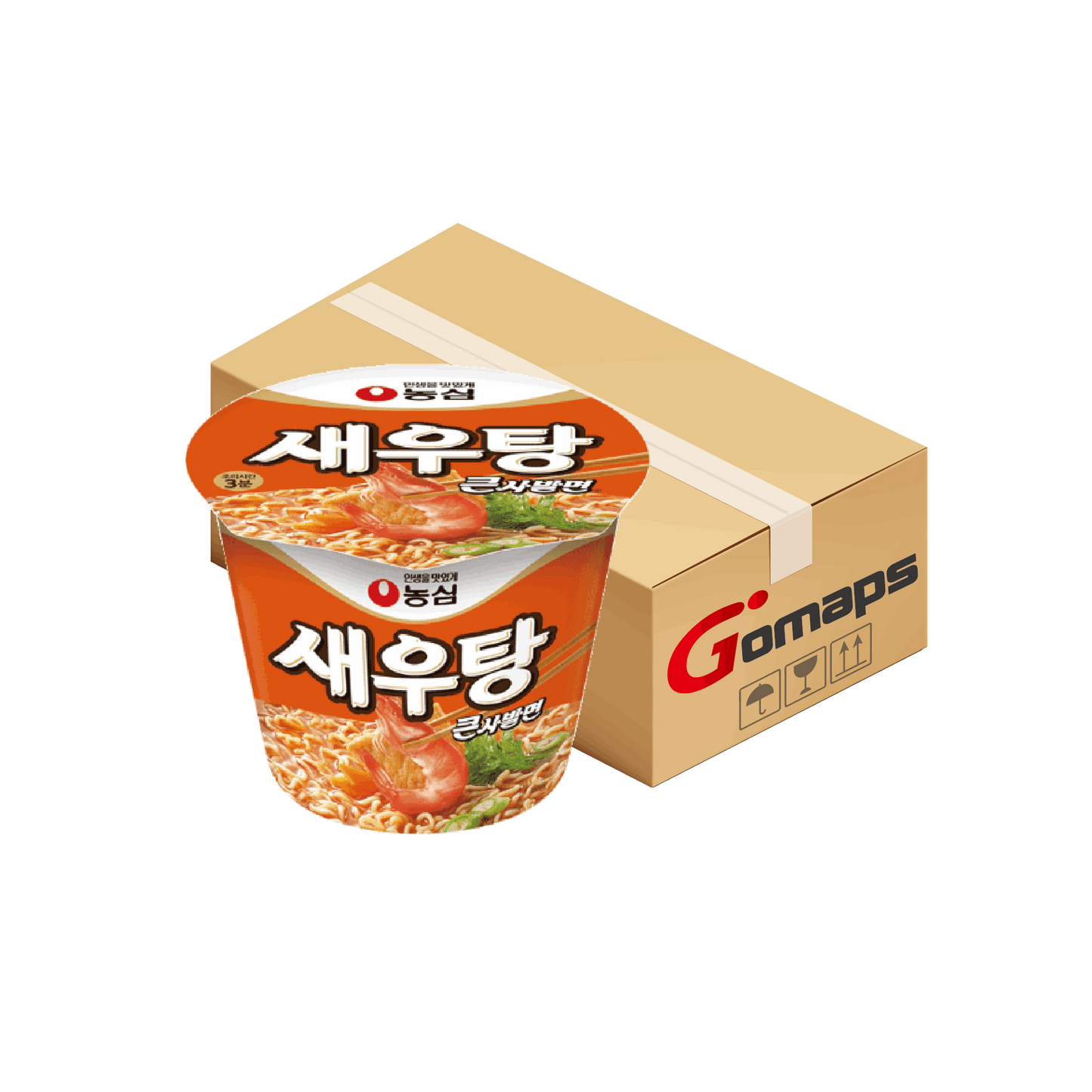 농심 새우탕 큰사발 컵라면 16입