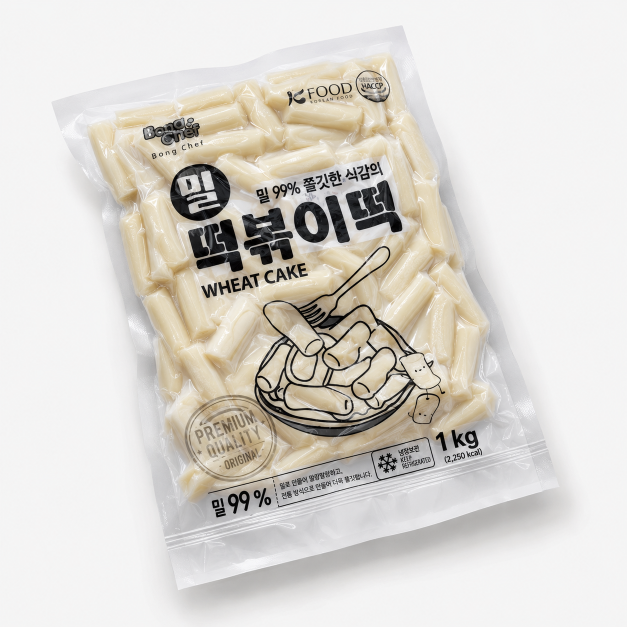 Bong Chef Tteokbokki Rice Cake (Wheat Rice Cake) Thin 1KG x 10