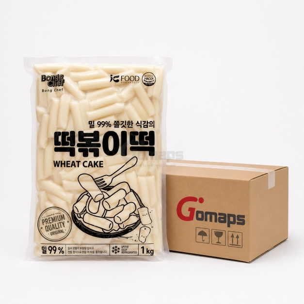Bong Chef Tteokbokki Rice Cake (Wheat Rice Cake) Thin 1KG x 10