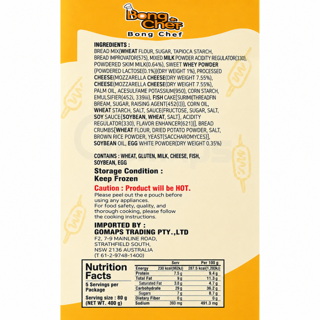 Bong Chef Crispy Cheese Hot Dog 80G x 5 x 12