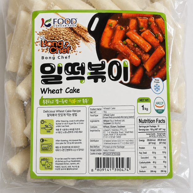 봉셰프 밀 떡볶이 떡 (굵은떡) 1KG x 10