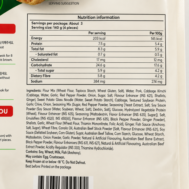 CJ Bibigo Pork Kimchi King Dumplings 490G x 18