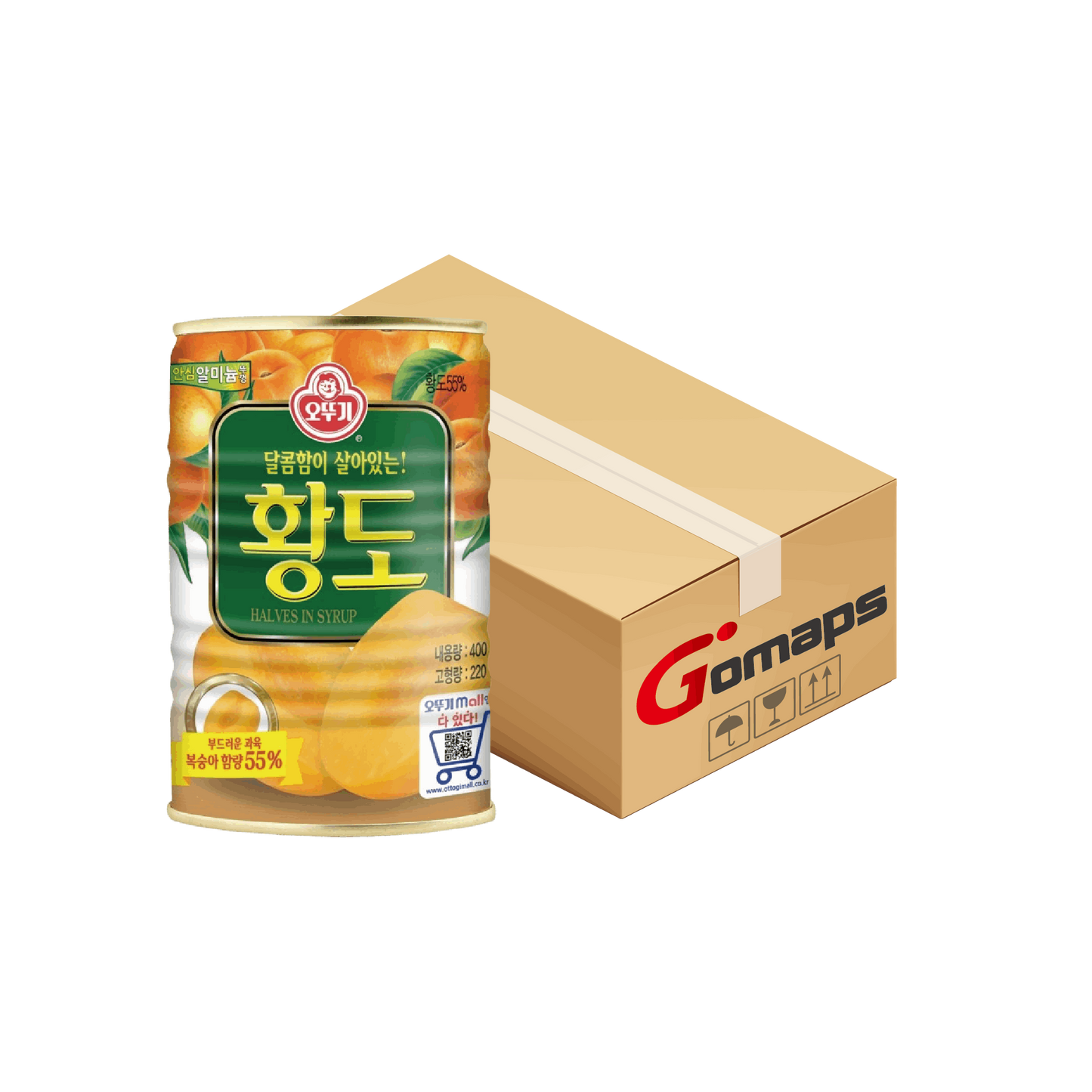 오뚜기 황도캔 (HALF CUT) 400G X 12입