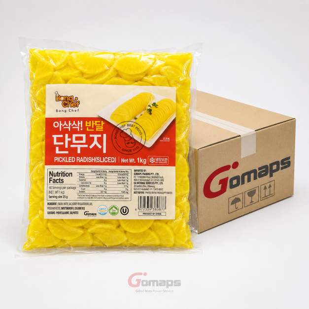 봉셰프 반찬용 반달(썬) 단무지 1KG x 10입