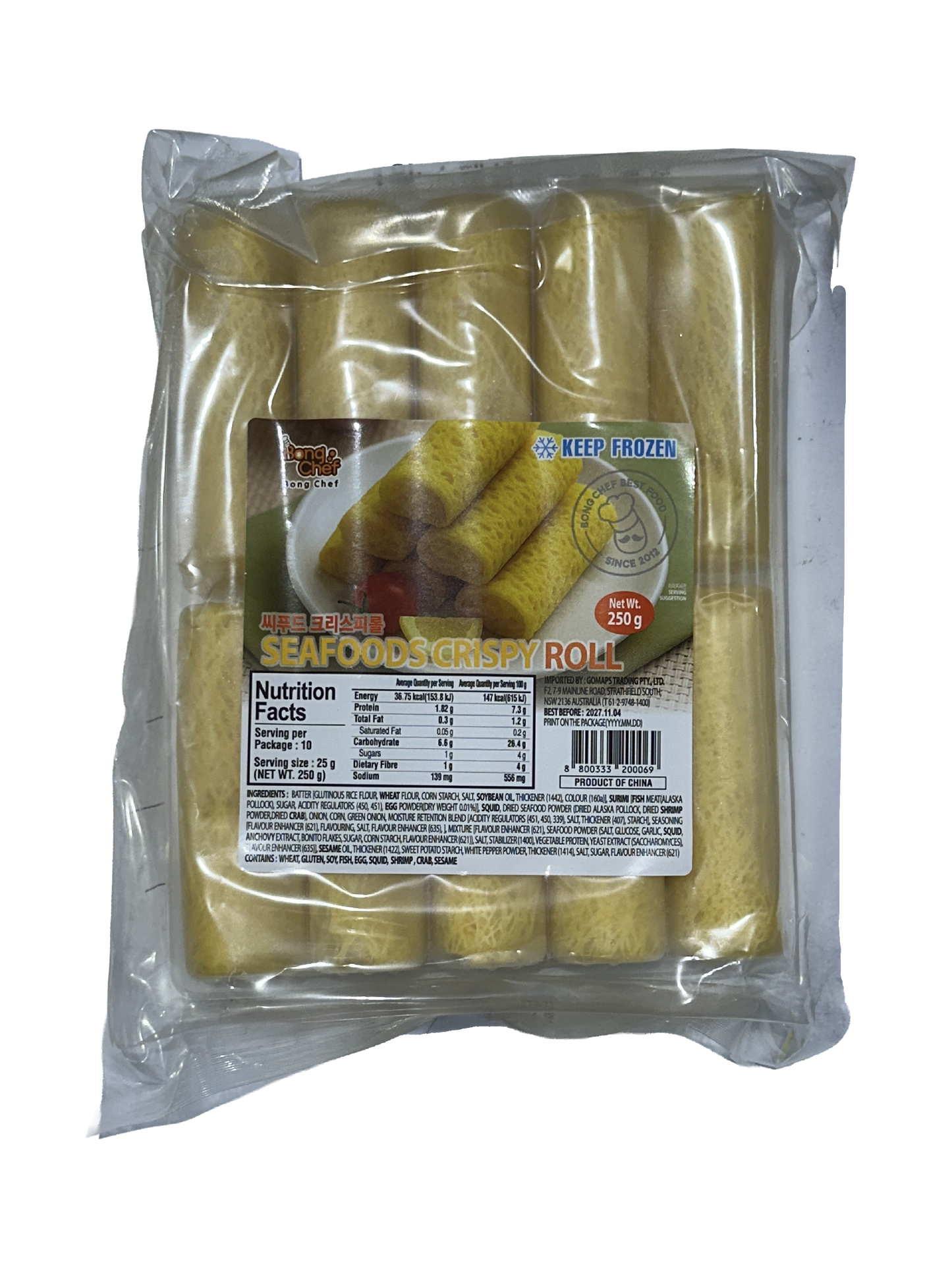 봉셰프 씨푸트 크리스피롤 25G x 10