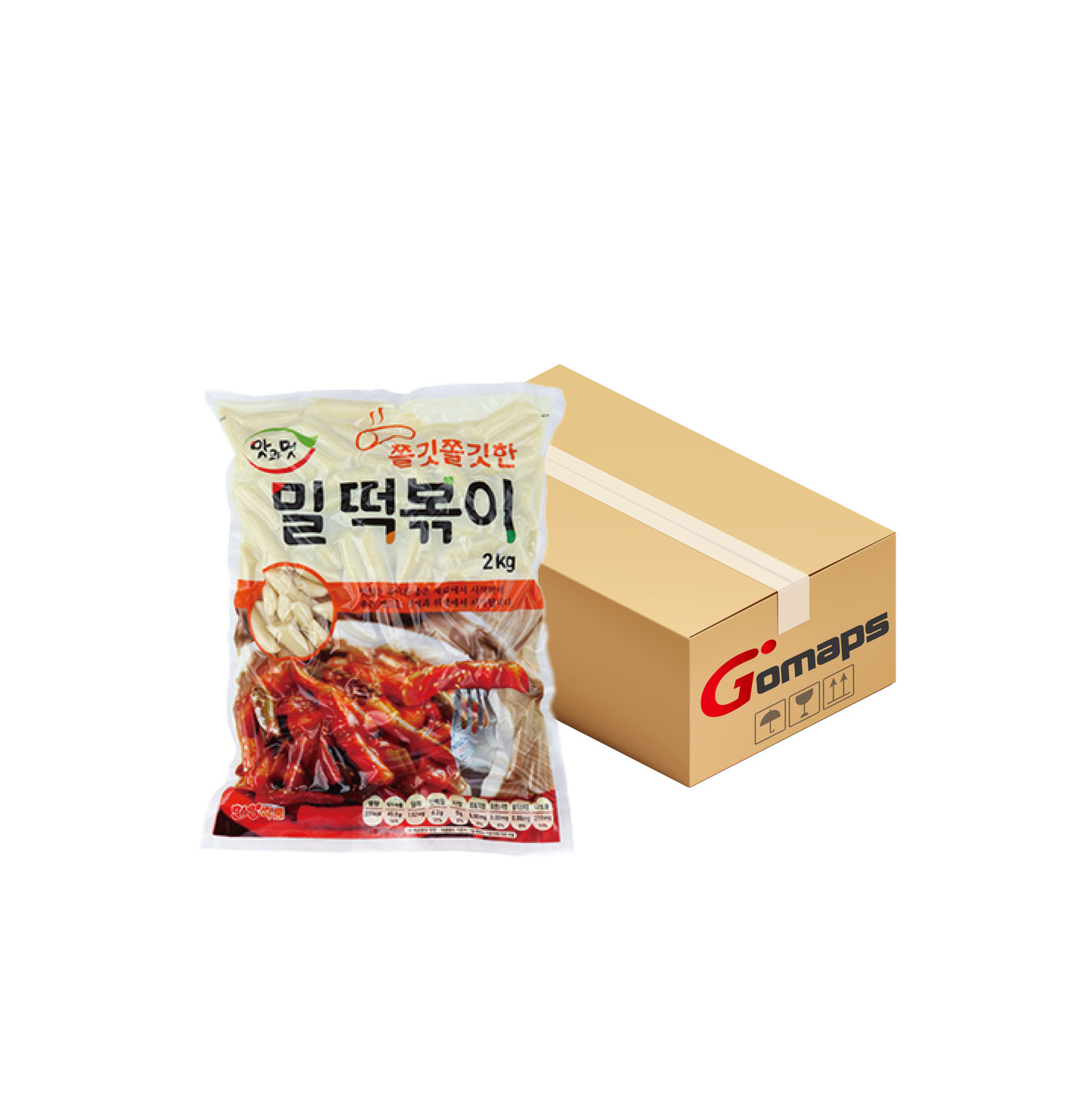 한양 떡볶이떡 밀떡 (굵은떡)  2KG x 10